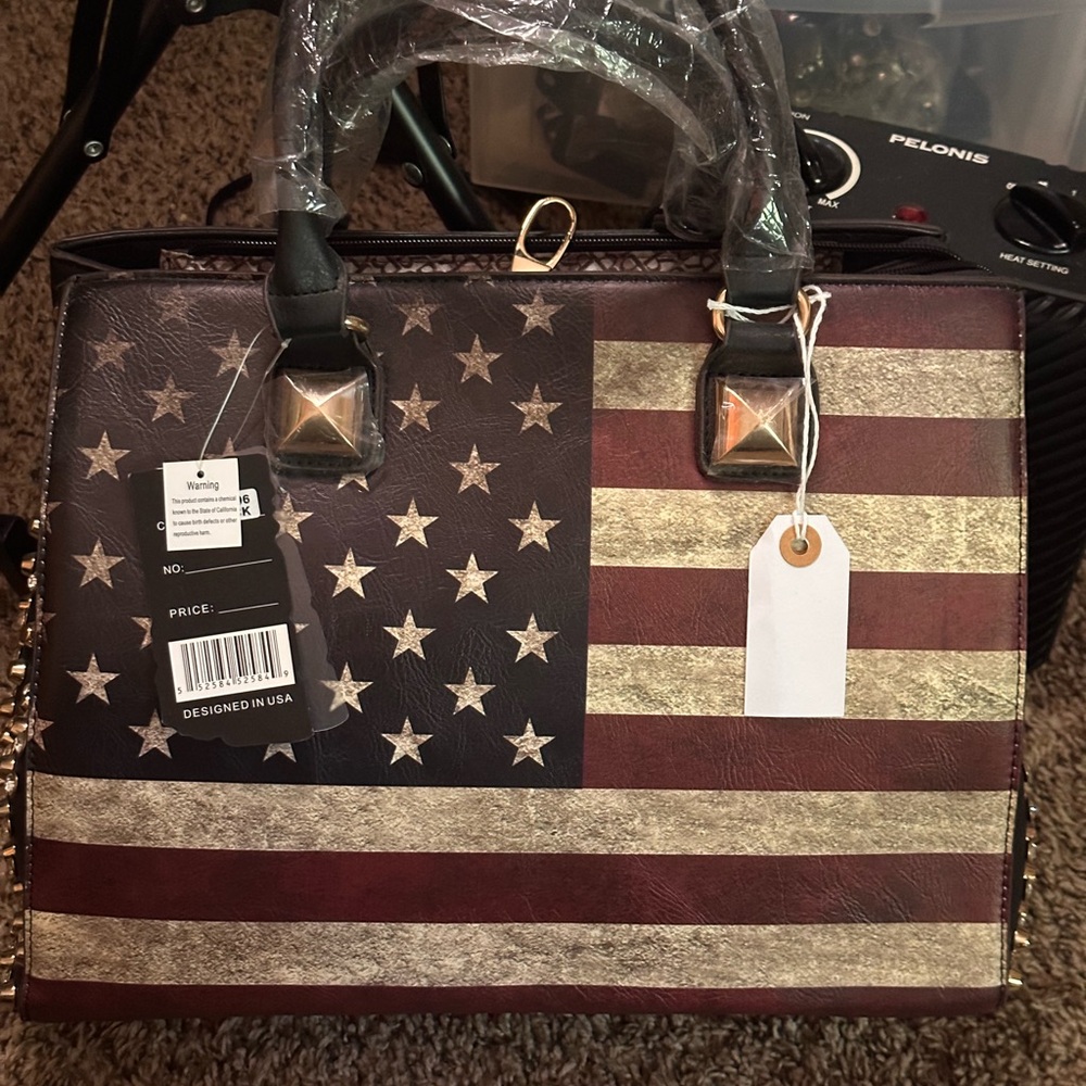 USA Fashion Large Handbag American Flag Tote